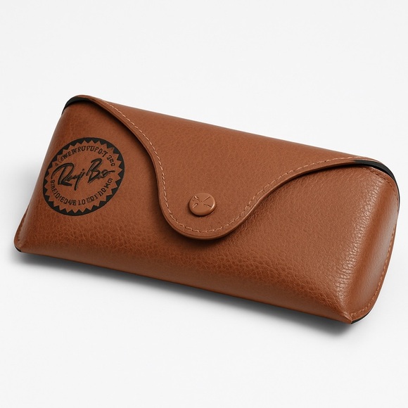 Ray-Ban Accessories - Ray-Ban Brown Faux Leather Sunglass Case Classic Pebbled Hard Shell Holder